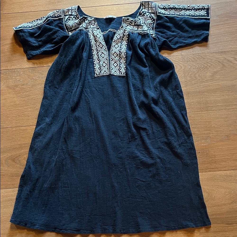 Star Mela Embroidered Resort Swim Cover-up Gauzy Dress sz L